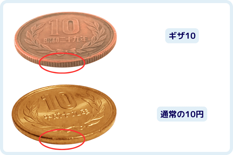 ギザ10と通常の10円