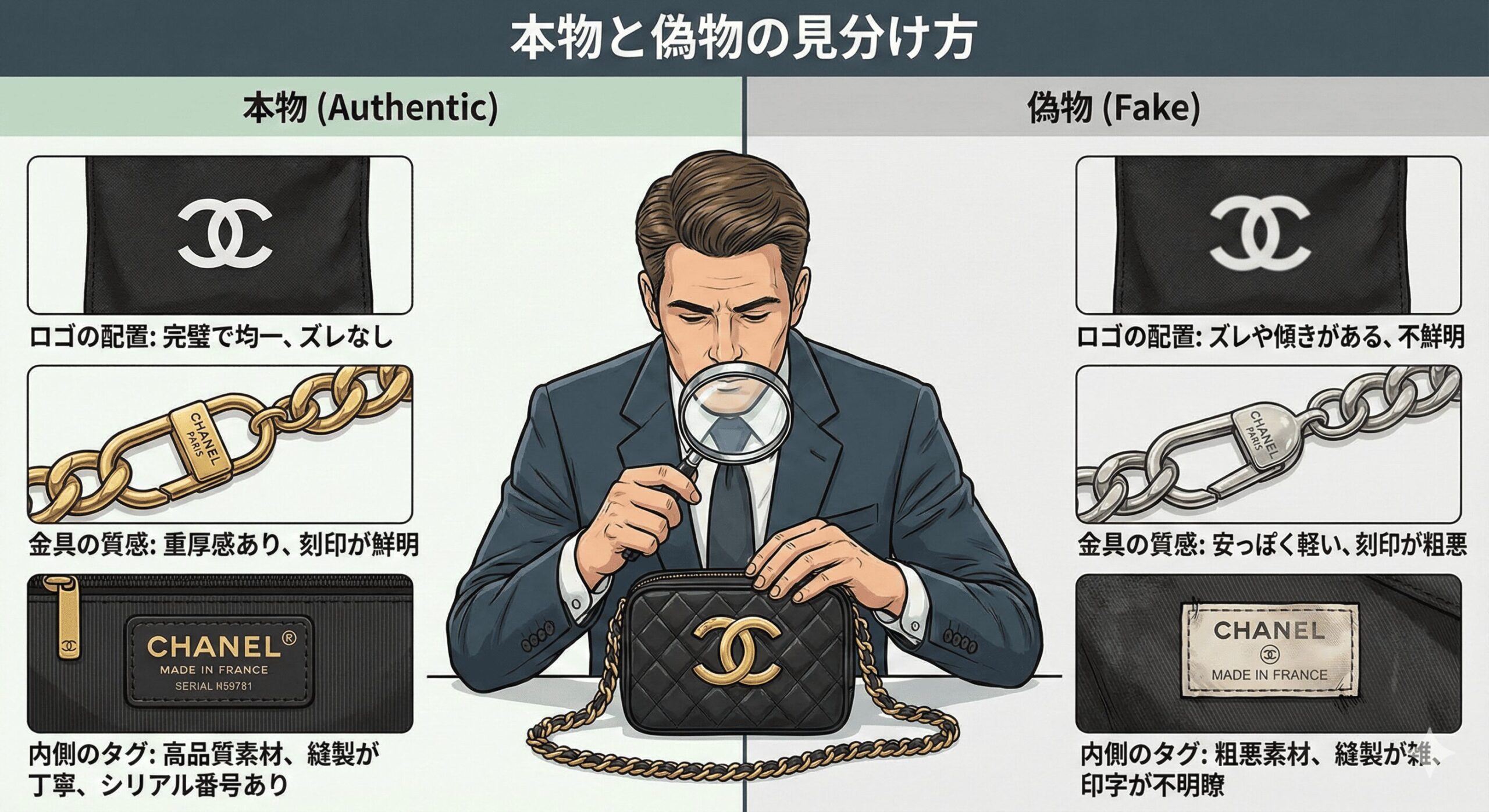シャネル偽物見分け方