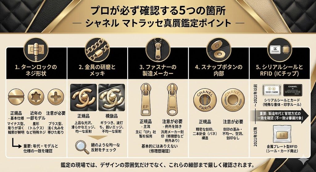 シャネル 偽物 見分け方 マトラッセ