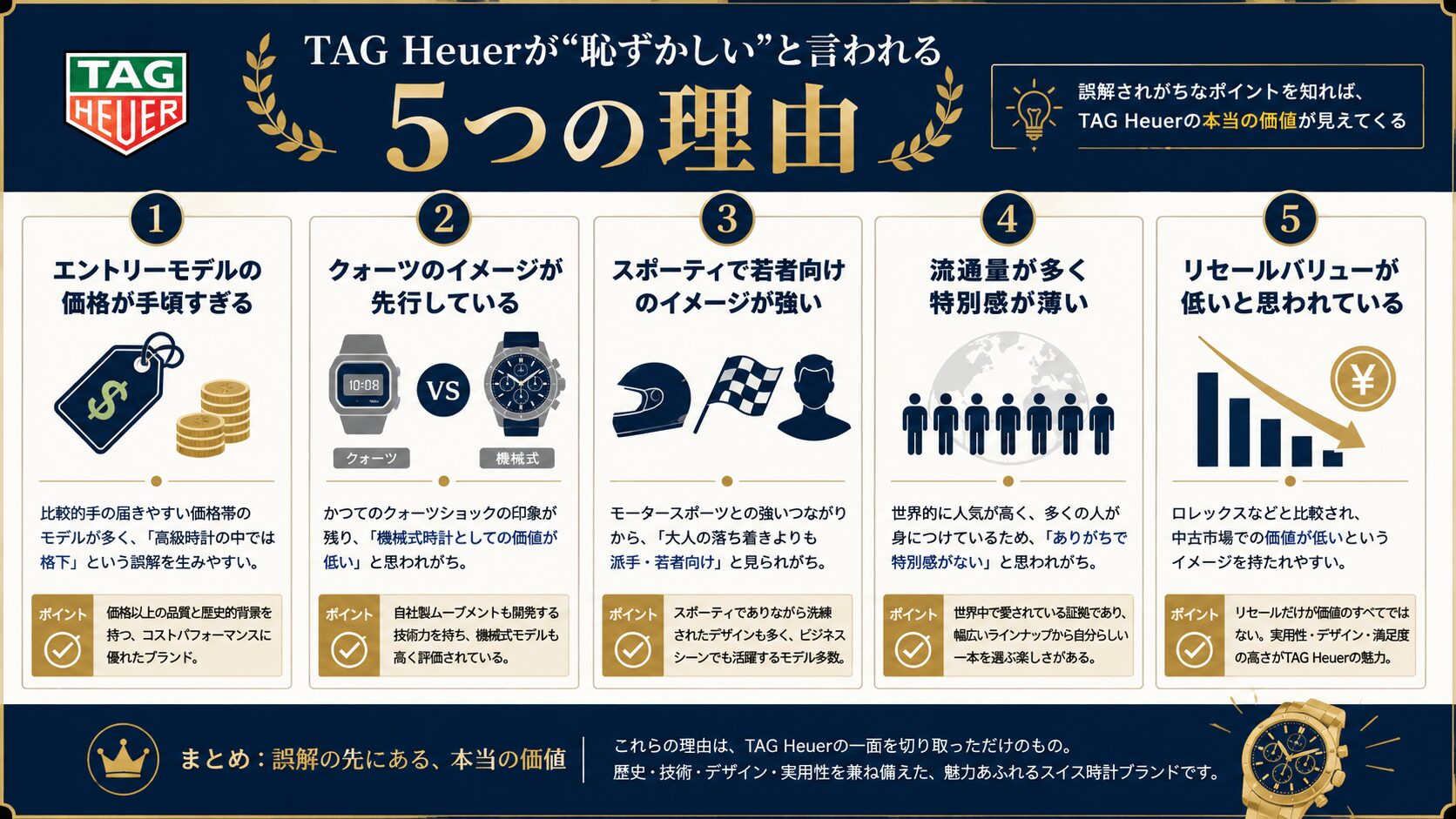 タグホイヤーが恥ずかしいと言われる5つの理由