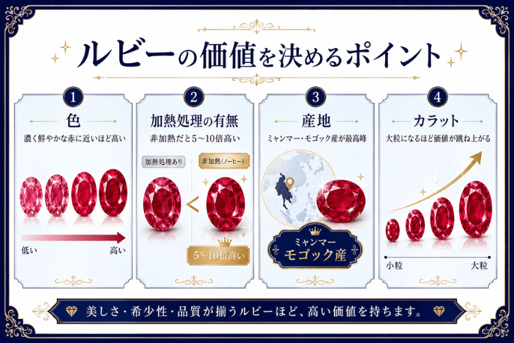 ルビーの価値が決まる基準