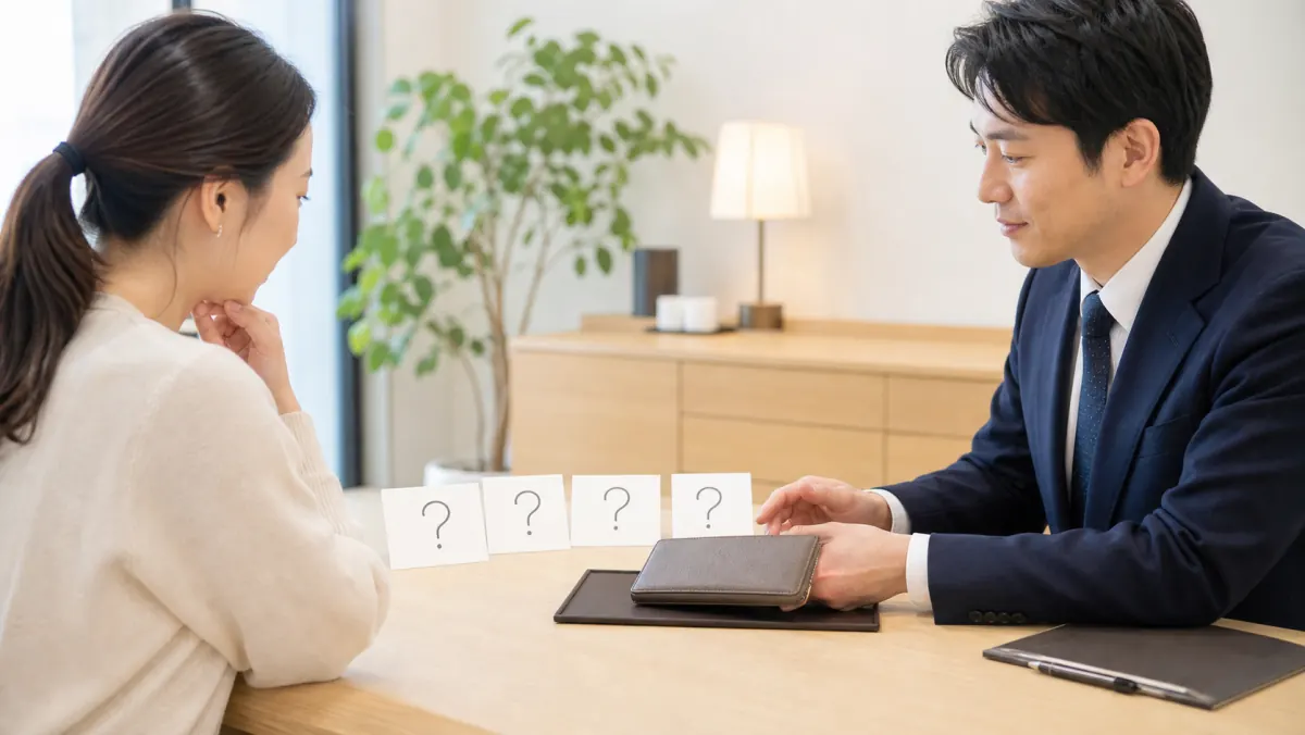 財布の買取相場に関する疑問を相談するイメージ