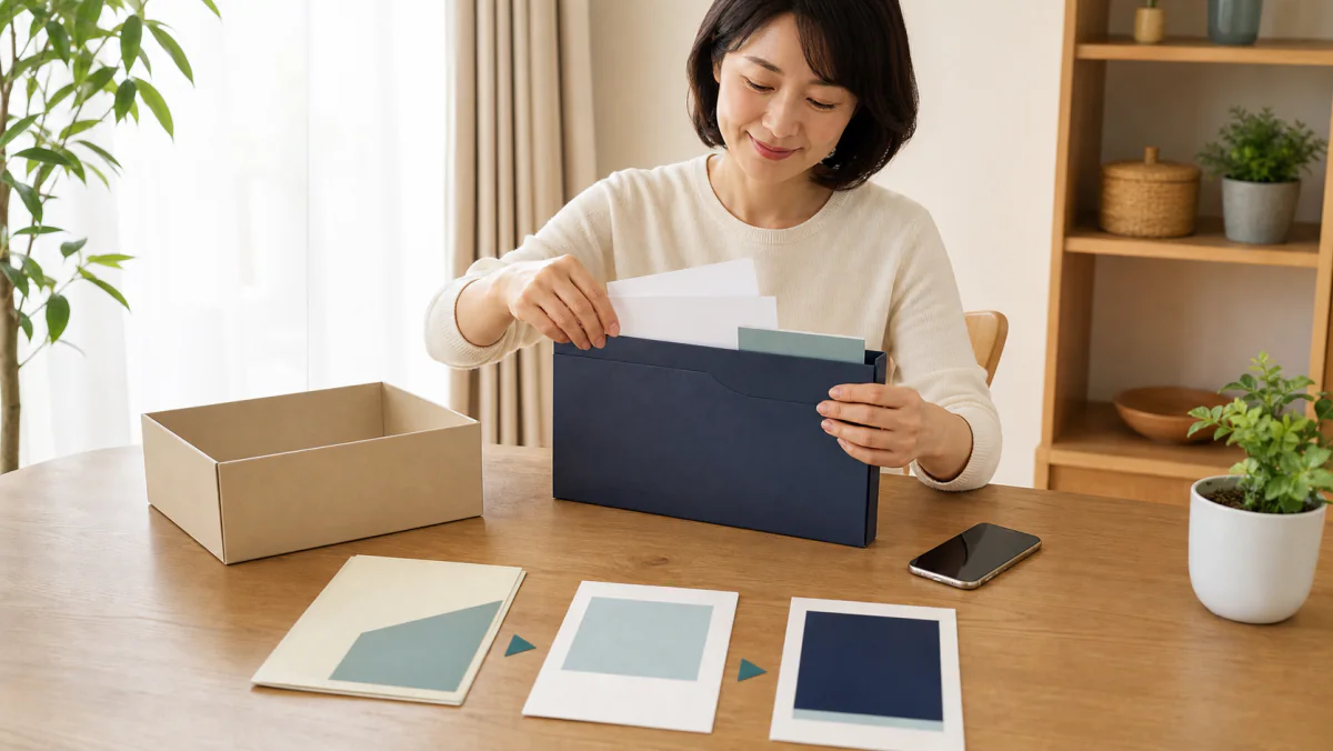 買取書類を目的に合わせて保管するイメージ